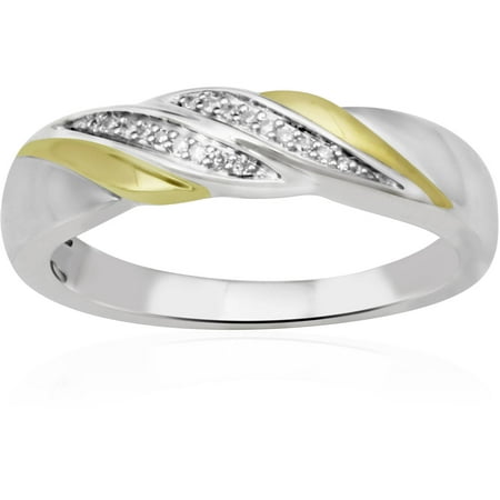 Forever Bride 1/20 Carat T.W. Diamond Sterling Silver Gold-Plated Men's Ring