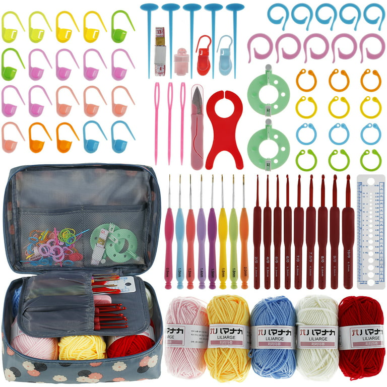 Ikoopy 82pcs Crochet Kits for Beginners Colorful Crochet Hook Set with  Storage Bag and Crochet Accessories Ergonomic Crochet Kit Practical  Knitting Starter Kit for Adults Kids Gifts (Gray) 