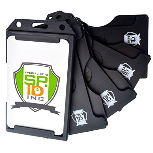 5 Pack Specialist ID Multiple Card ID Badge Holders Heavy Duty Rigid