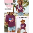 thumbnail image 2 of XCHQRTI Women's Merica Shirt American Flag Tee Short Sleeve 4th of July Patriotic Shirts, 2 of 7