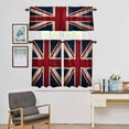 thumbnail image 5 of Kitchen Window Curtains Valance and Tier Set, Vintage Union Jack Flag Rod Pocket Tier Curtains and Valance 3 Piece Set, Reerto Flags Of The United Kingdom Window Treatment for Bedroom Living Room, 5 of 9