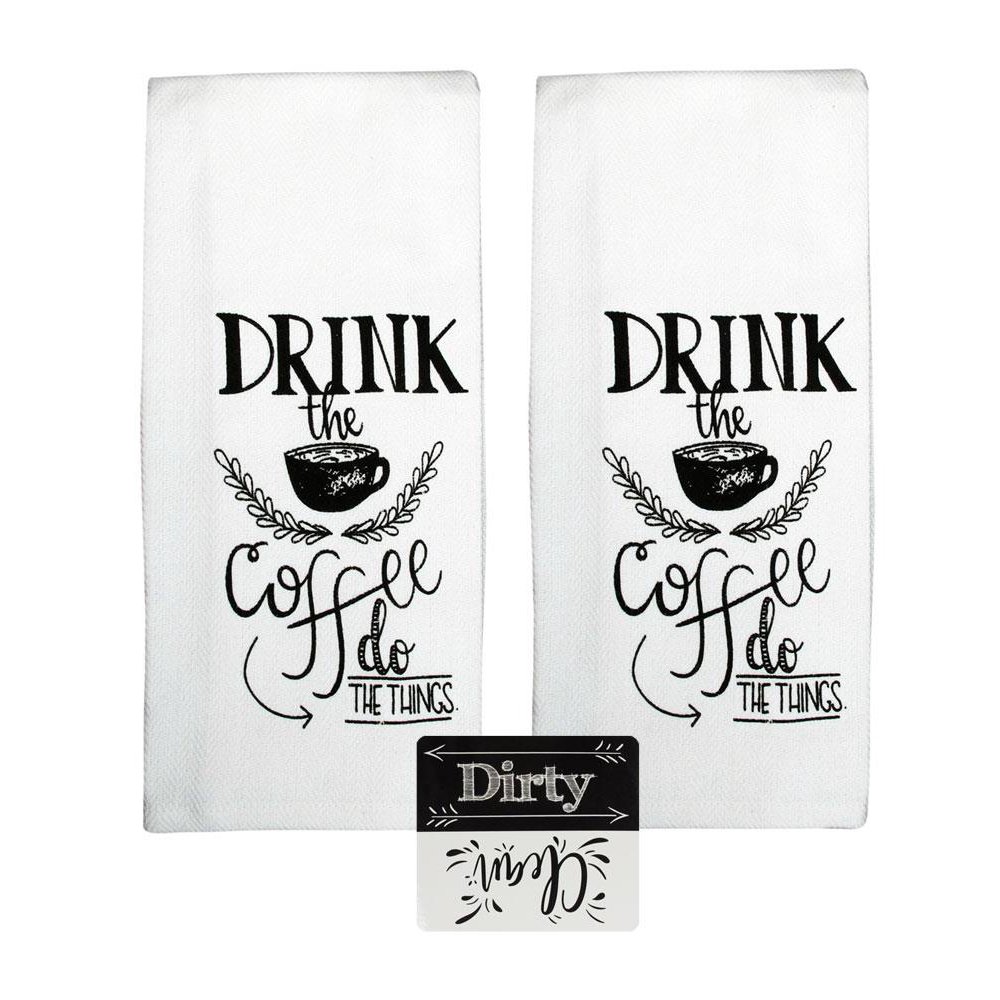 Funny Kitchen Towels With Sayings Coffee Kitchen Towels Set of 2 Coffee
