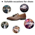 thumbnail image 3 of Men’s Luxury Brown Loafers and Faux Leather Wedding Dress Shoes with Tassel, Brown-05, 9 US, 3 of 5