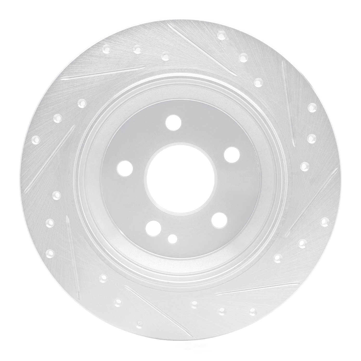 Dynamic Friction Company 631-63161L DFC Brake Rotor - Drilled And Slotted - Silver