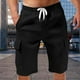 thumbnail image 3 of WILLBEST Pantalones Cortos de Lino de Verano para Hombre, con Bolsillos Grandes, para Playa, Deportivos, de Rayas Lisas, Ligeros y Elásticos, para Verano, Holgados y Casuales., 3 of 7
