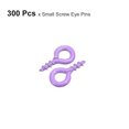 thumbnail image 3 of Uxcell Small Screw Eye Pins Hooks Mini Eyelets Screws Threaded Self Tapping Screw Purple 4x8x1mm, 3 of 5