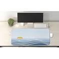 thumbnail image 2 of Floral Computer Mouse Pad, Minimalistic Waves Sunrise Open Sea Print, Rectangle Non-Slip Rubber Mousepad X-Large, 35" x 15" Gaming Size, Orange Sky Blue, by Ambesonne, 2 of 2