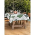 thumbnail image 2 of Green Geometric Outdoor Tablecloth - 52x70 Inch Rectangle Dining Table Cover, Vintage Moroccan Rhombic Bohemia Gray Waterproof Outdoor Table Cloth with Umbrella Hole & Zipper for Picnic/Patio/Party, 2 of 7