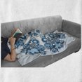 thumbnail image 6 of Mandala Soft Flannel Fleece Throw Blanket, Universe Floral Oriental Cultural Folk Art Pattern Print, Cozy Plush for Indoor and Outdoor Use, 50" x 60", Sky Blue Bluegrey, by Ambesonne, 6 of 6