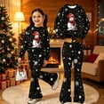 thumbnail image 2 of Krdevn Girls Christmas Outfit 2 Piece Long Sleeve Crew Neck Sweatshirt and Flared Bell Bottom Pants Set Toddler Little Kids Holiday Casual Clothing, 2 of 5