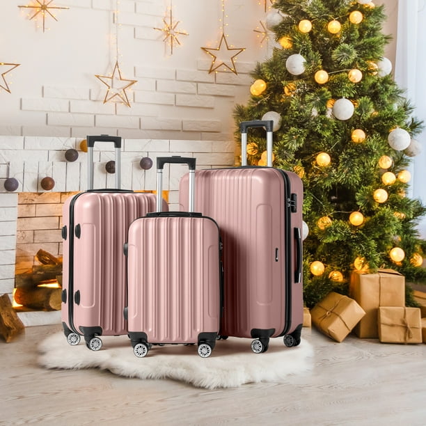 Zimtown 3 Piece Nested Spinner Suitcase Luggage Set with TSA Lock