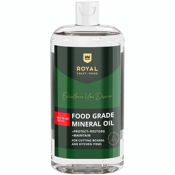 Royal Craft Wood Food Grade Mineral Oil 10.1 Fl Oz for Bamboo and Wooden Cutting Boards and Kitchen Utensils & Supplies, Premium Grade Nourishing Cutting Board Oil Cleanser