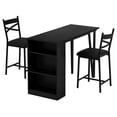 thumbnail image 6 of Dining Table Set for 2 with Drop Leaf, High Top Kitchen Bar Table with 3 Tier Storage Shelves & 2 Stool, Wood Bar Height Dining Room Set for Small Space Dinner Pub Breakfast Brunch, 6 of 7