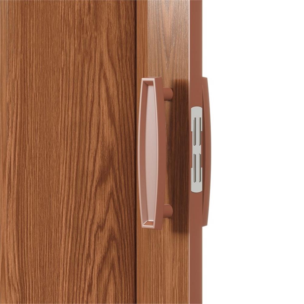 Pemberly Row 48" W PVC Foldable Accordion Doors or Privacy Room Divider - Walnut