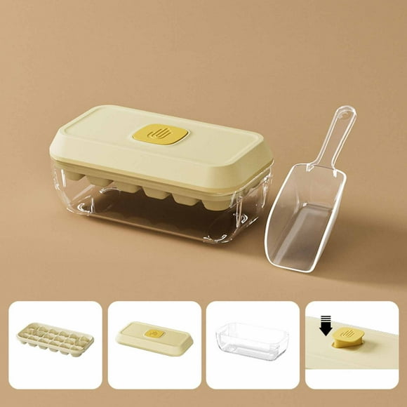 Pressing Ice Box,18 Compartment Ice Tray,Food Grade Ice Maker,Ice Release,Odorless and Hygienic,Convenient Ice Shovel,Summer Cool Drink,Household Use,Colorful Design