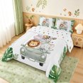 thumbnail image 3 of Manfei Cute Cartoon Animal Queen Comforter Set, Woodland Tropical Leaf Comforter Sets Queen, White Green, Polkadot Reversible, 3 Pieces, 1 Comforter and 2 Pillowcases, 3 of 7