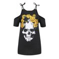 thumbnail image 3 of De Camiseta holgada sin tirantes con estampado de tirantes para mujer, top informal tipo jersey, 3 of 8