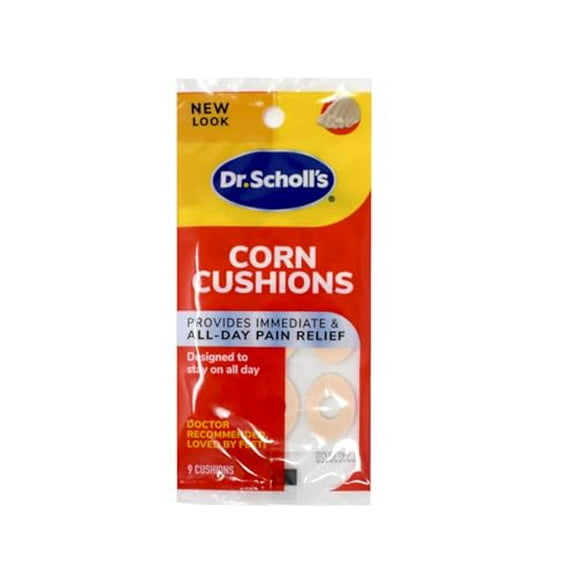 Dr. Scholl's Corn Cushions Provides Immediate & All-Day Pain Relief, Designed to Stay on All Day, 9 Count (Pack of 12)