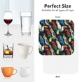 thumbnail image 6 of Lsque Parrot Pattern 4" Drink Coasters Set of 4, PVC Leather Absorbent Coasters, Table Coaster Set Decorative Coffee Cup Coasters Housewarming Gift -Square, 6 of 6