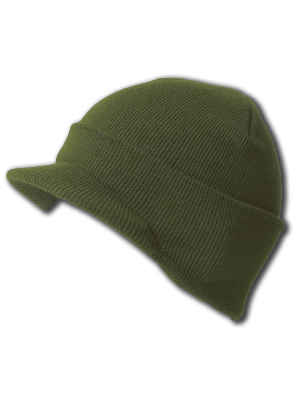 olive green skull cap