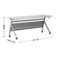 thumbnail image 5 of Flash Furniture Davis 72"W x 24"D Foldable Training Room Table Laminate Gray Tabletop/Gray Frame, 5 of 17