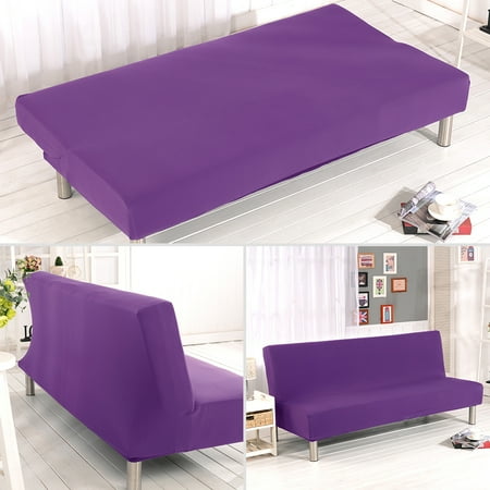 - Sofa Bed Cover Futon Slipcover Solid Color Full Folding Elastic Armless
