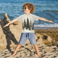thumbnail image 3 of FORMRS Boys Rash Guard with Short Sleeves UPF 50+ Swim Shirts Sizes 3-12T, Hand Drawn Christmas Trees, 3 of 6