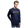 thumbnail image 2 of Daxton Retro Nashville Arch Font Long Sleeves T Shirt Soft Medium Weight Cotton, Navy Tee Gold Font, 3XL, 2 of 2