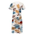 thumbnail image 4 of DailyTrove Women's Fruit Print Fit & Flare Dress, Short Sleeve, Casual Picnic & Resort Wear, Lightweight Chiffon Blend, Ruffled Hem, 4 of 6