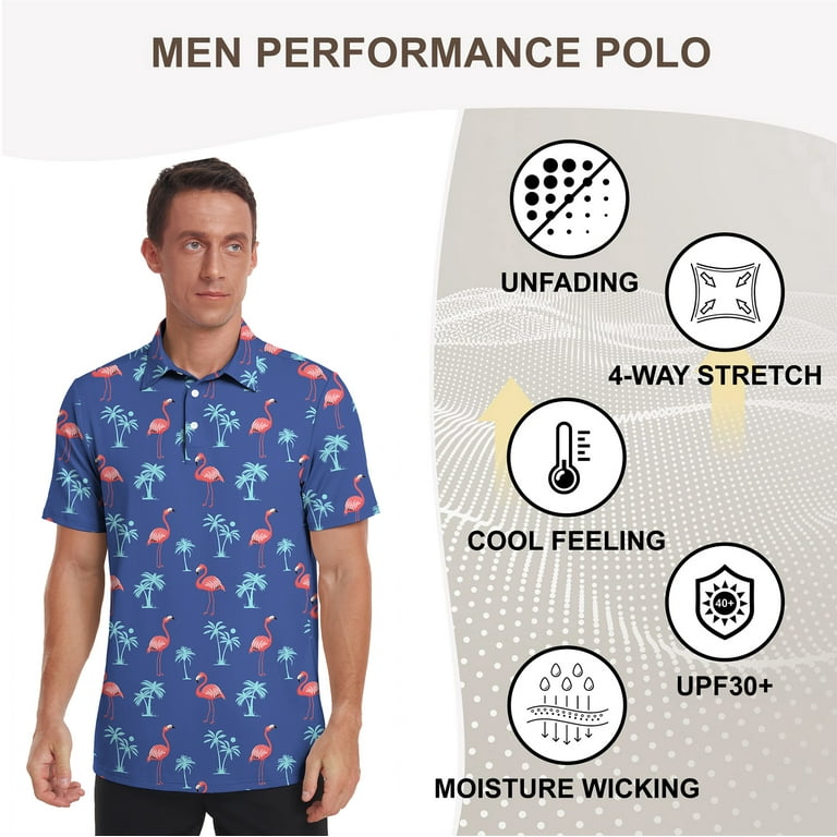 Iceglad Men's Golf Polo Shirts - Short Sleeve, Dry Fit