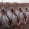 thumbnail image 7 of 84"Rolled Arm Chesterfield Sofa Couch, Modern 3 Seater Sofa Couch, Luxious Leather Couch with Thicken Seat Cushions and Button Tufted Back, Chesterfield Couch with Nailhead Trim, Dark Brown+PU, 7 of 7