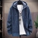 thumbnail image 4 of Men‘s Hooded Cardigan Knitted Sweater Winter Thick Fleece Warm Casual Knitwear Coat Solid Color Cardigan Men Hooded Sweaters, 4 of 5