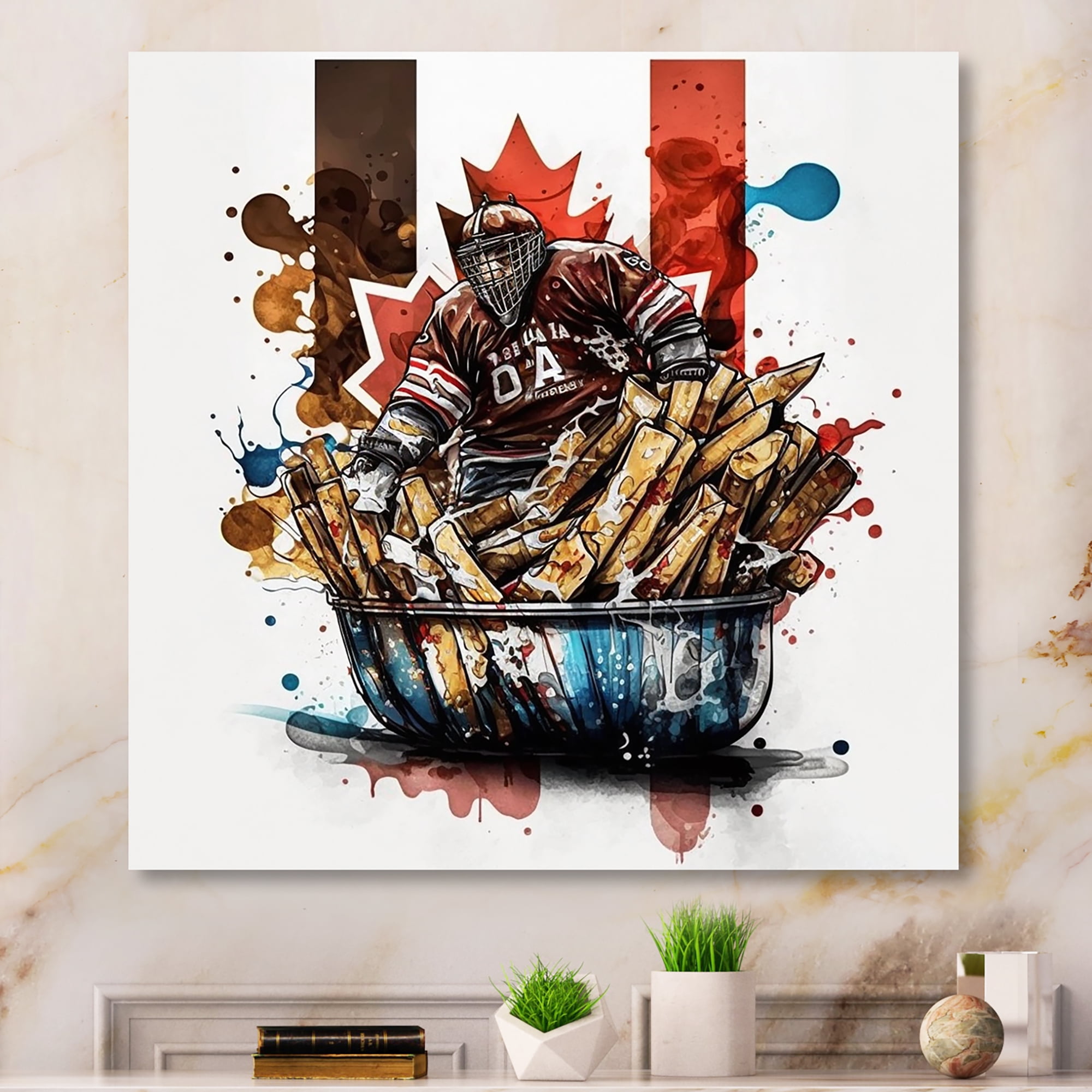 Designart Goal Tender In Poutine I Canvas Wall Art