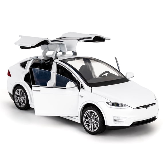 Cybertruck Pickup Truck Toy Car Model x, BDTCTK Diecast Pull Back Car Toys Alloy Vehicles with Lights and Sound 1:32 Scale Model (White)