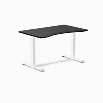 Desky Zero Ergo Edge Office Desk - Black / 48 X 30 Inches / White