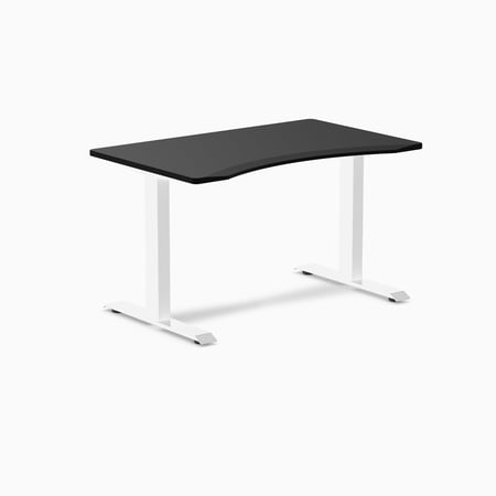 Desky Zero Ergo Edge Office Desk - Black / 48 X 30 Inches / White