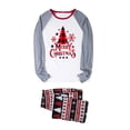 thumbnail image 3 of KelaJuan Family Matching Pajamas Christmas Tree Letters Print Long Sleeve Tops and Stretch Casual Pants Sleepwear, 3 of 7