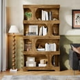 thumbnail image 4 of Tribesigns 71" Tall Bookcase, 4-Tier S-Shaped Bookshelf, Wood Decorative Storage Shelving, Modern Freestanding Display Shelves, 4 of 7