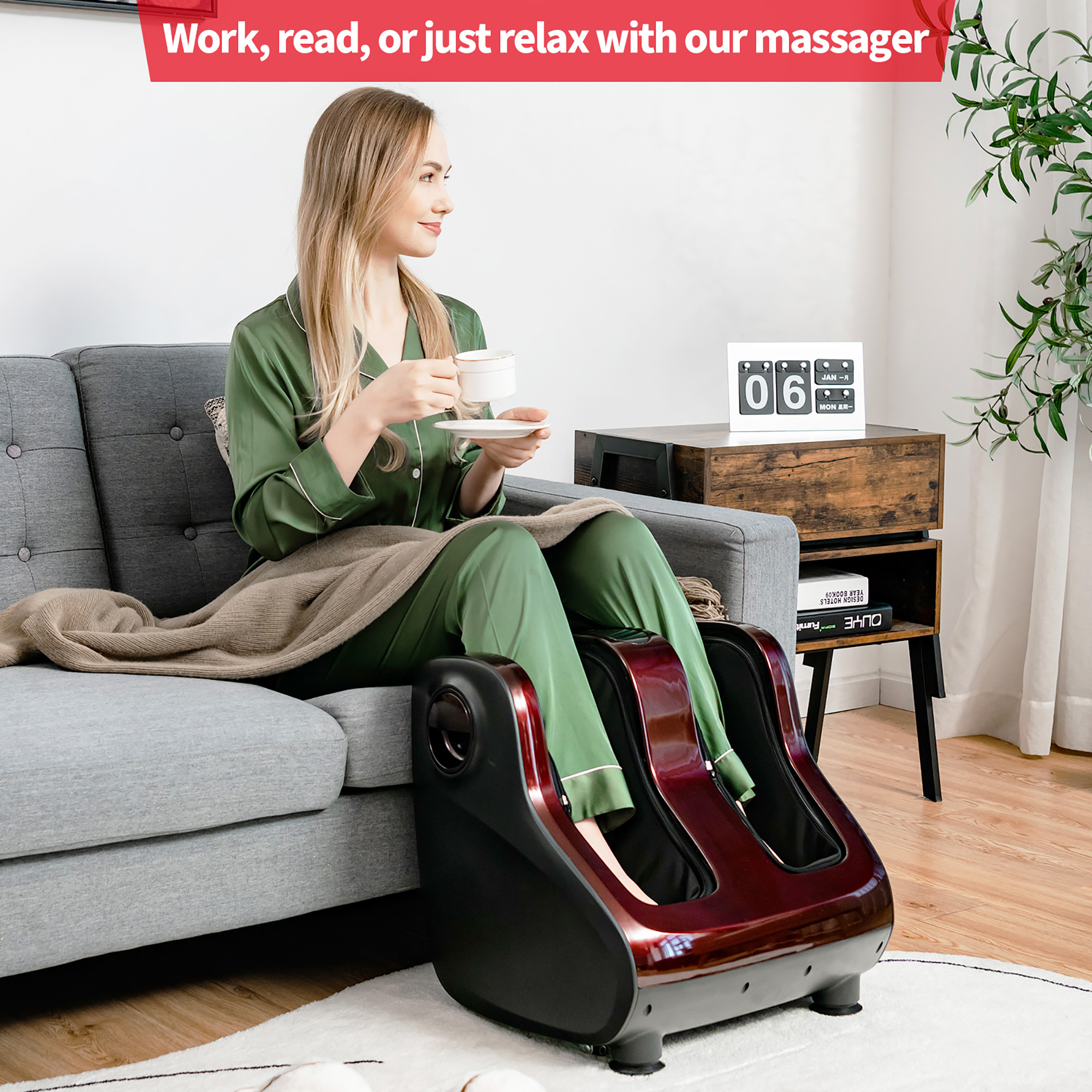 Shiatsu Foot and Calf Massager with Compression Kneading Heating and  Vibrating - Costway