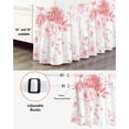 thumbnail image 3 of Pink Floral Art Wrap Around Bed Skirts for Queen Bed 16" Drop,Bed Skirt with Adjustable Elastic Belt Dust Ruffle Bed Valance for Bedroom Hotel Watercolor Botanical Spring Flowers Bed Frame Cover, 3 of 7