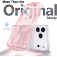 thumbnail image 3 of Magnetic for iPhone 17 Pro Case Clear, Sparkly Bling Glitter Cute Curly Wave Transparent Cover for Women Men Compatible with MagSafe Shockproof Protective Phone Case for iPhone 17 Pro, Pink, 3 of 7