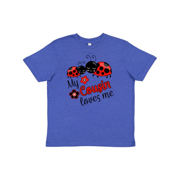 Inktastic My Cousin Loves Me with Cute Ladybugs Youth T-Shirt