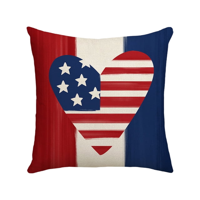 Independence Day Pillowcase Home Sofa Linen Pillowcase Independence Day Star Letter Print Red