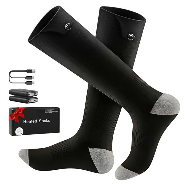 Heated Socks 5000mAh Battery Rechargeable Heating Socks With 4 Heating Levels Electric Heated Sock With APP Control For Men Women Foot Warmer For Riding Camp