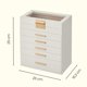 thumbnail image 3 of SONGMICS Caja de Joyas, Caja Joyero de 6 Niveles, para Gafas de Sol, Joyas Grandes, Tapa de Cristal, 5 Cajones, Blanco Nube y Dorado, 3 of 9
