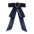 thumbnail image 3 of Segolike Womens Bow Tie Breastpin Neck Tie for Wedding Party Ceremony Shirt Decoration , Velvet Blue, 3 of 8