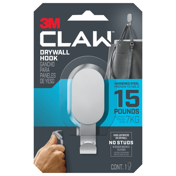 3M Claw 15 Lb. Silver Drywall Hook 3DH15SLV-1ES
