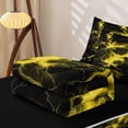 thumbnail image 6 of Homewish Yellow Glowing Lightning Zipper Queen Comforter Set with Fitted Sheet and 2 Pillowcases,Modern Geometric Zipper Bedding Set,Black Reversible,4pcs, 6 of 8