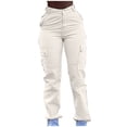 thumbnail image 3 of TaTaai Womens High Waist Multi Pocket Cargo Jeans Stretchy Workwear Denim Pants Trousers Bottoms for Daily, 3 of 6