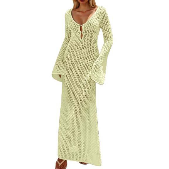 Women Sun Shirt UV Protection Shirts for Women Women's Summer Casual Dress Boho Beach Cover Up Loose Fit Hollow Out Tunic Bikini Dress For Vacation Resort